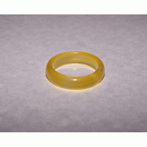 Gele Agaat ring, 5mm breed, maat 18