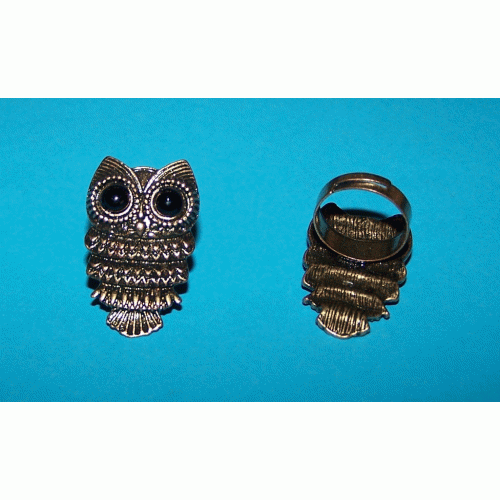 Uil ring, brons, verstelbaar, model B