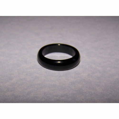 Zwarte Agaat ring, 5mm breed, maat 18,5