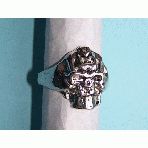 Schedel ring, Tibet zilver, model E, maat 20