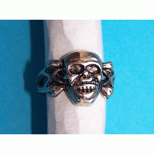 Schedel ring, Tibet zilver, model G, maat 18