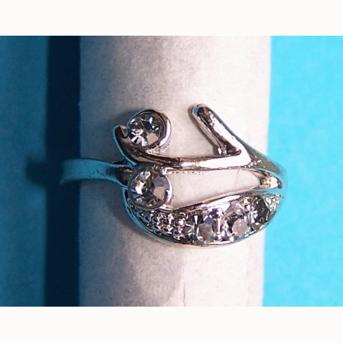Zilveren ring met blanke Swarovski, model C, maat 18