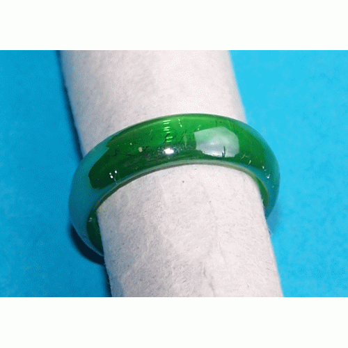 Groene gladde Murano ring, maat 17,5