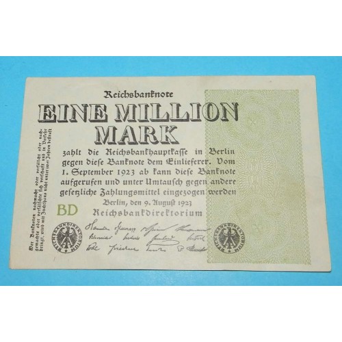 Duitsland - miljoen mark - 1923