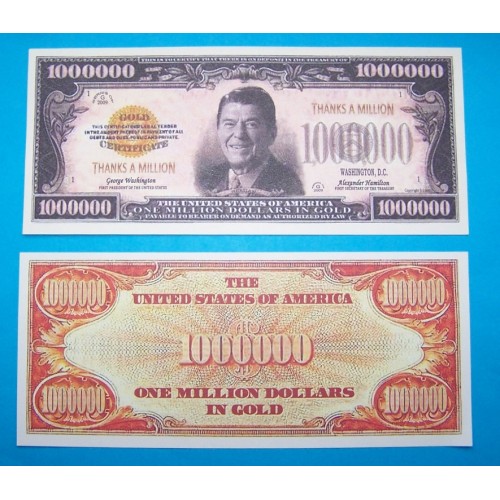 Ronald Reagan bankbiljet - miljoen dollar