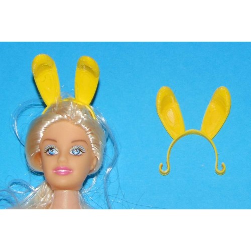 Gele bunny oren hoofdband voor Barbie etc.