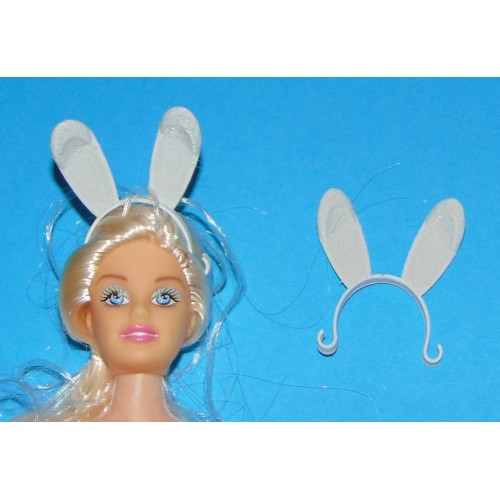 Lichtgrijze bunny oren hoofdband voor Barbie