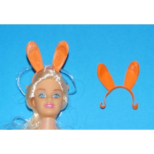 Oranje bunny oren hoofdband voor Barbie etc.