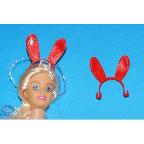 Rode bunny oren hoofdband voor Barbie etc.