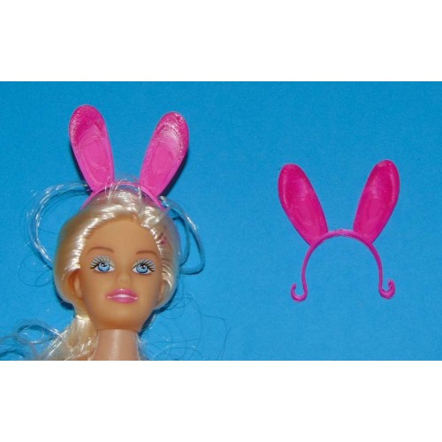 Roze bunny oren hoofdband voor Barbie etc.