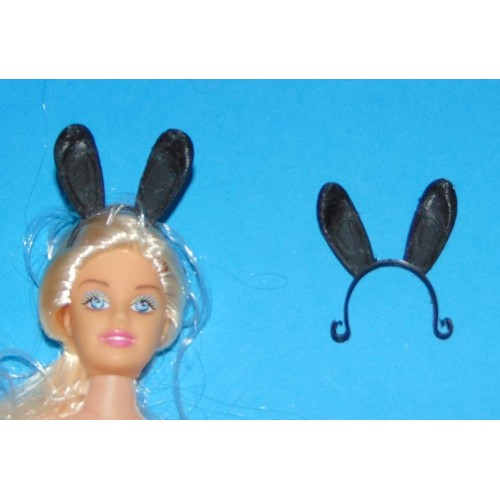 Zwarte bunny oren hoofdband voor Barbie etc.