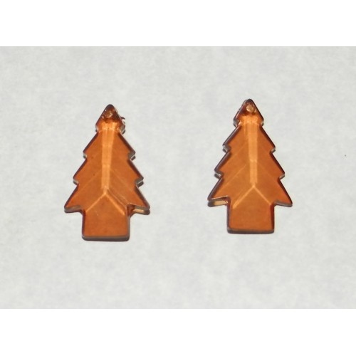 2 Acryl Kerstboom bangles - bruin