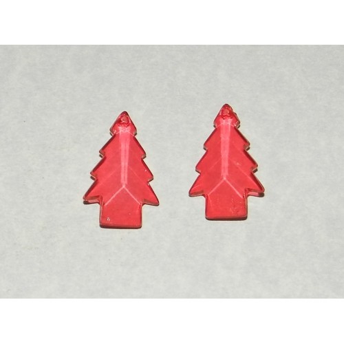 2 Acryl Kerstboom bangles - rood 