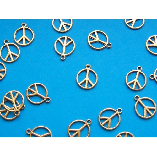 Peace bangle - goudkleurig - 10 stuks