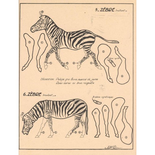 2 Zebra's - figuurzaag voorbeelden - 1949