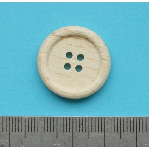 Blanke houten knoop - 23mm