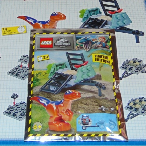 Lego Jurassic World raptor en val-aanhanger - lim. edition
