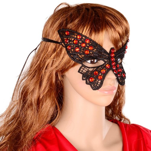 Sexy zwart vlinder masker, model B