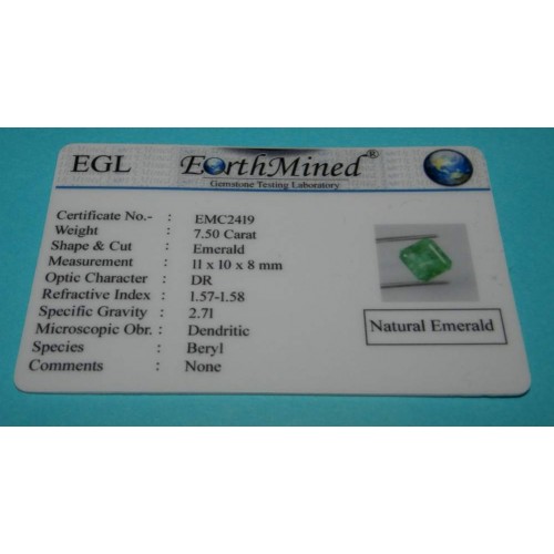 Smaragd GEH - emerald geslepen - 11x10mm - met certificaat