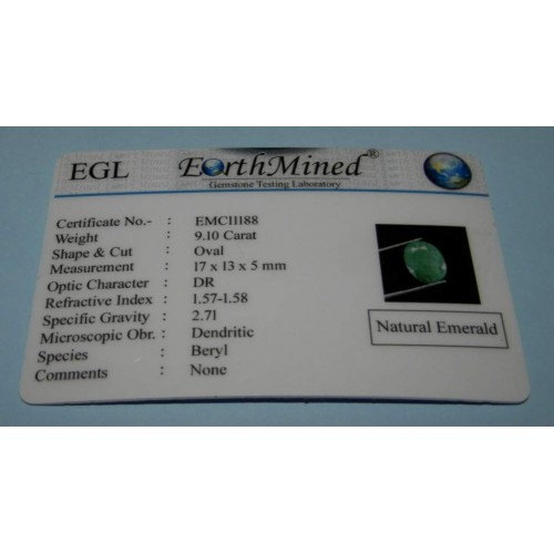 Smaragd GFX - ovaal geslepen - 17x13mm - met certificaat