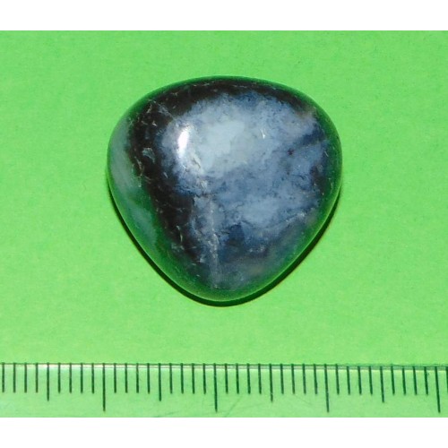 Diepblauw en witte Jaspis - steen BB