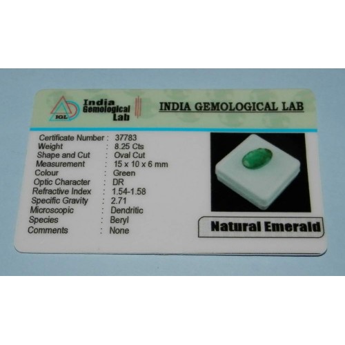 Smaragd GJF - ovaal geslepen - 15x10mm - met certificaat