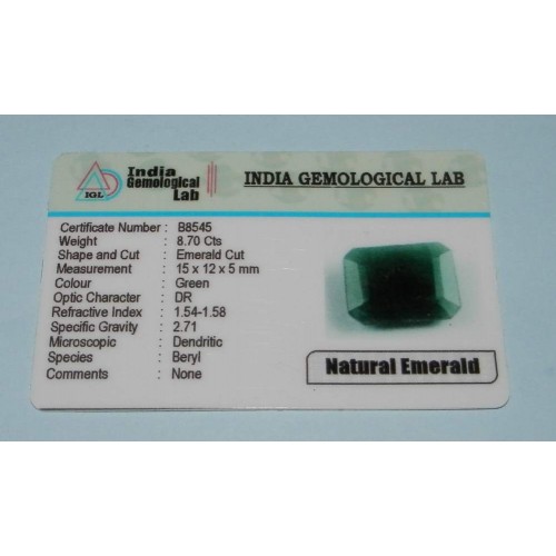 Smaragd GJG - emerald geslepen - 15x12mm - met certificaat