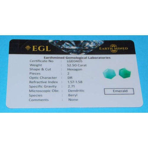 Smaragden GPL - zeshoekig - 23x23mm - met certificaat
