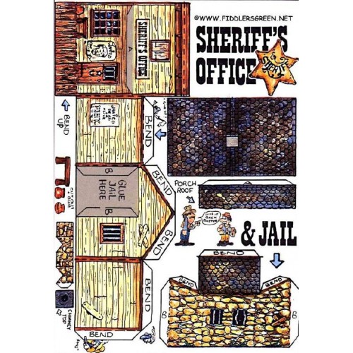 Sheriff's kantoor in N (1:160)  - papieren bouwplaat