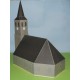 Kerk in 1:72 - gekleurd glas-in-lood - papieren bouwplaat