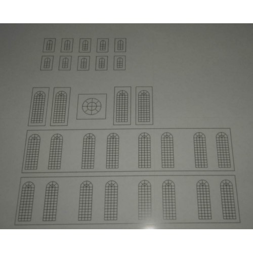 Kerk in Z (1:220) met blank glas-in-lood