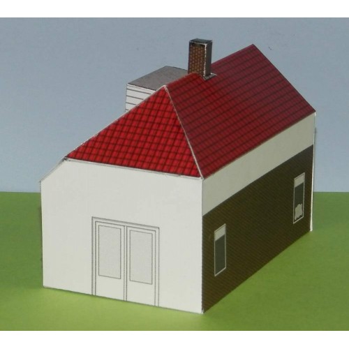 Vrijstaand huis model B in h0 (1:87) - papieren bouwplaat
