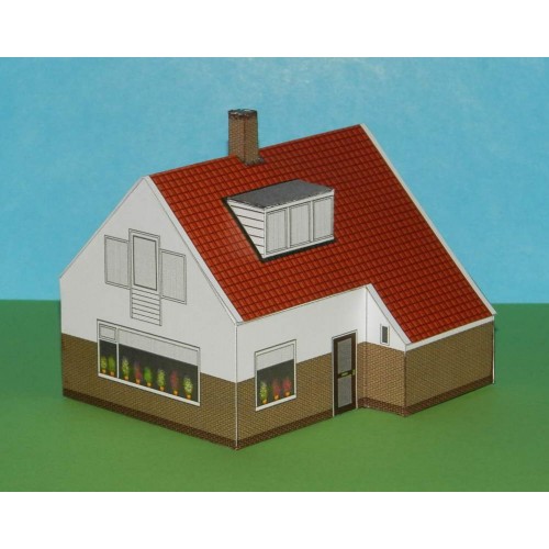 Vrijstaand huis in Z (1:220) - papieren bouwplaat