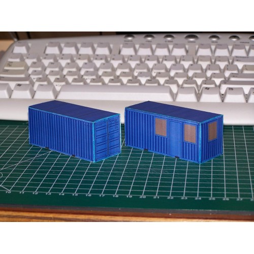 2 Bouwcontainers in N (1:160) - papieren bouwplaat 