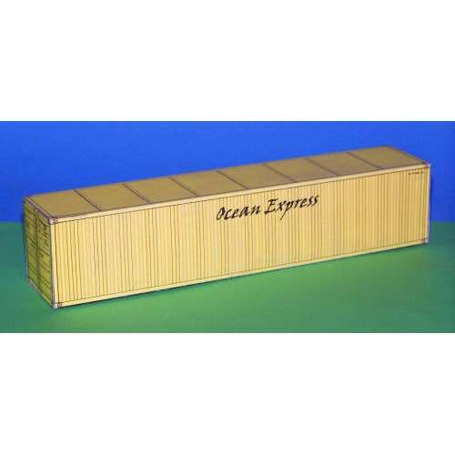 Gele 40 voet container OEL in h0 (1:87) - papieren bouwplaat