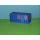 Blauwe kantoor container in h0 (1:87) - papieren bouwplaat