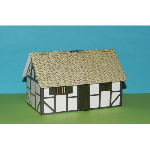 Middeleeuws vakwerk huis in 1:72 - papieren bouwplaat