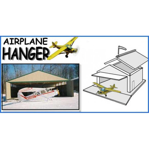 Hangaar voor modelvliegtuigen in h0 (1:87) - papieren bouwplaat