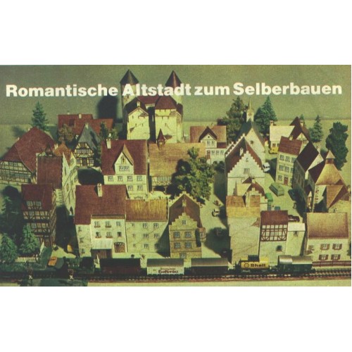Duits stadje in schaal  (1:160) - oude papieren bouwplaat