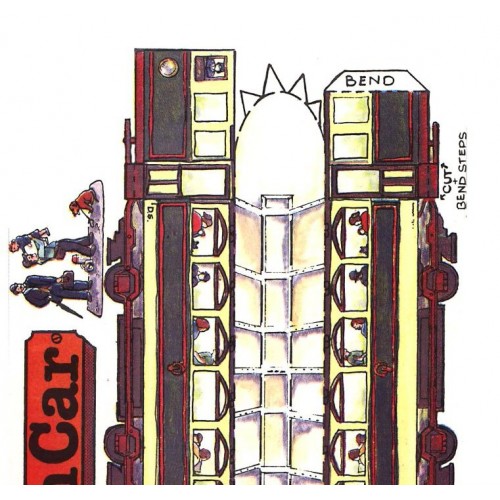 Britse tram in h0 (1:87) - model A - papieren bouwplaat