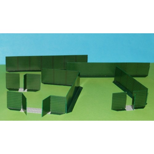 Groene schutting in h0 (1:87) - papieren bouwplaat