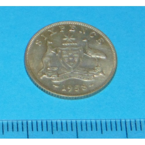 Australië - sixpence 1958 - zilver