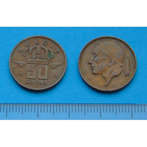 België - 50 centimes 1957N