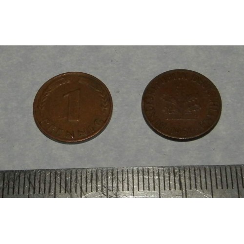 Duitsland - 1 pfennig 1950F