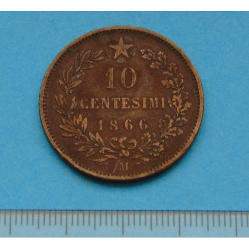 Italië - 10 centesimi 1866M