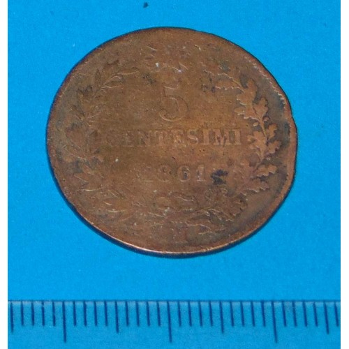 Italië - 5 centesimi 1861M - G