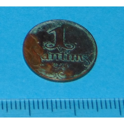 Letland - 1 santims 1928 - geen muntteken - gevlekt