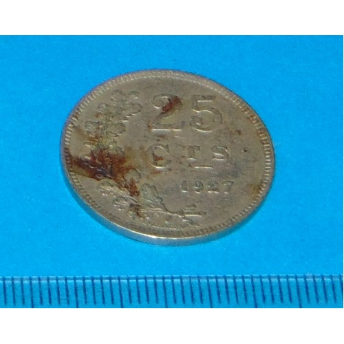 Luxemburg - 25 centimes 1927 - ZF, gevlekt