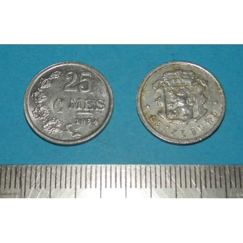 Luxemburg - 25 centimes 1954
