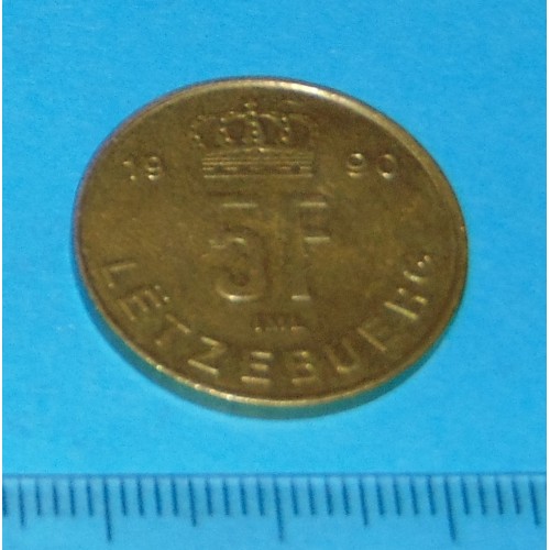 Luxemburg - 5 frank 1990